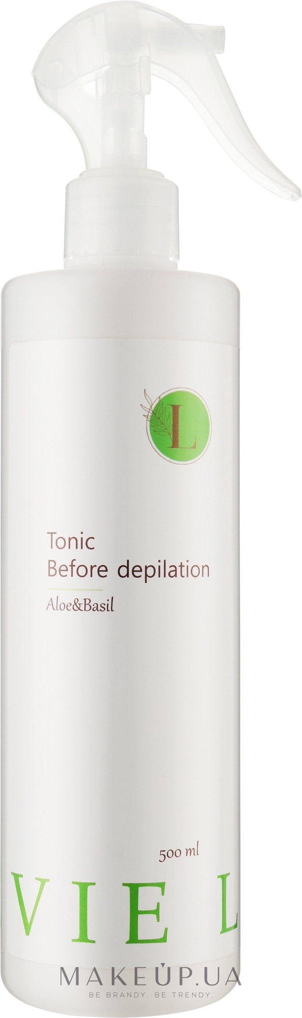Тоник до депиляции с экстрактом алоэ и базилика - Levie Tonic Before Depilation Aloe & Basil — фото 500ml