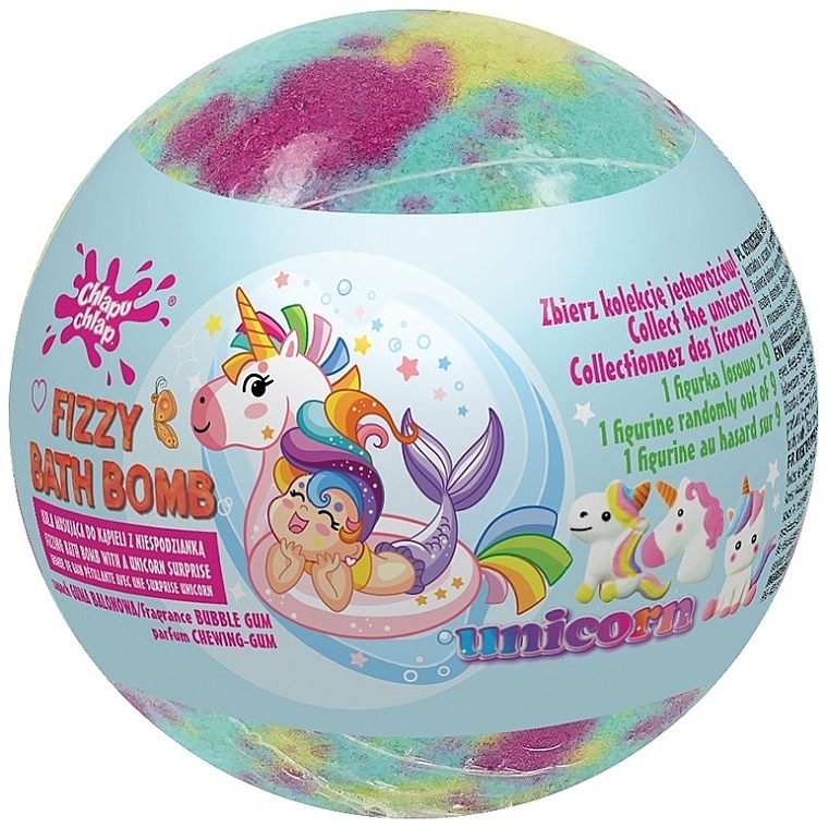 Бомбочка для ванны - Chlapu Chlap Fizzy Unicorn Bath Bomb Bubble Gum — фото N1