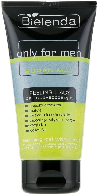 Очищающий пилинг–гель - Bielenda Only For Men Super Mat Cleansing Gel With Scrub