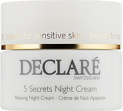 Нічний відновлювальний крем "5 секретів" - Declare Stress Balance 5 Secrets Night Cream — фото N1