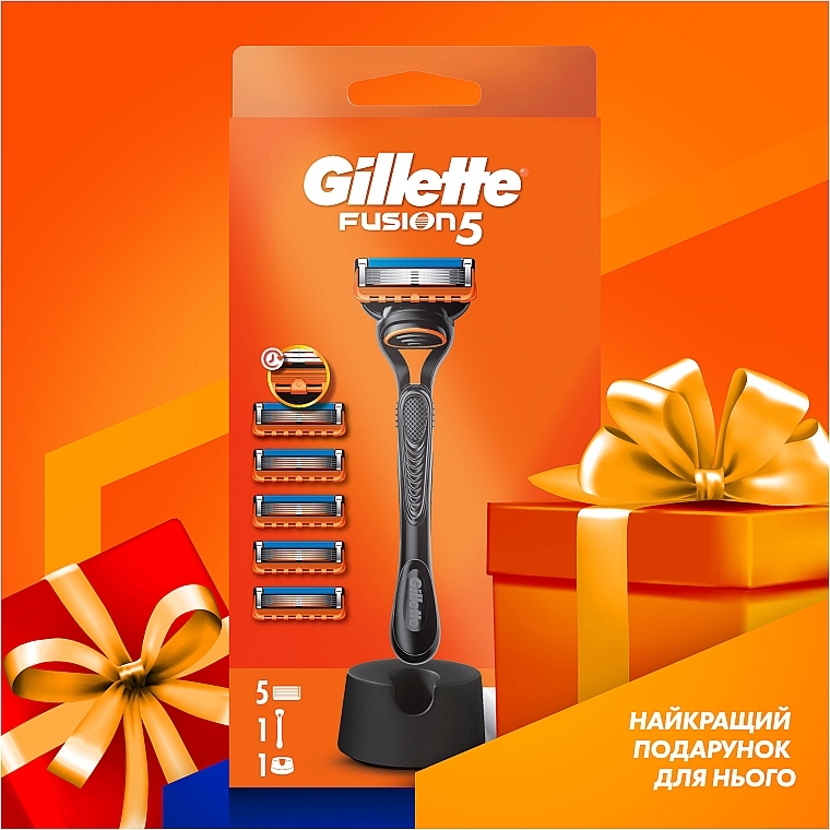 Бритва с 5 сменными кассетами+подставка - Gillette Fusion5 — фото N5