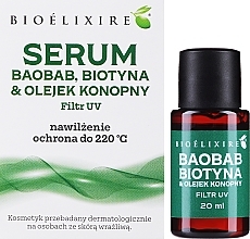 Сыворотка для волос "Баобаб, биотин и конопляное масло" - Bioelixire Hair Oil Serum — фото N2