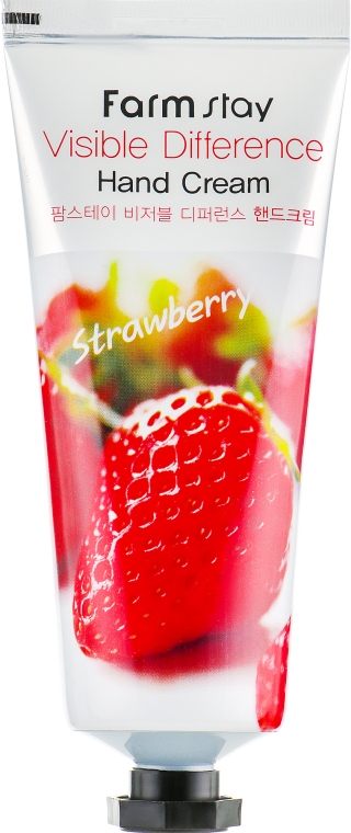 Крем для рук с экстрактом клубники - FarmStay Visible Difference Hand Cream Strawberry 