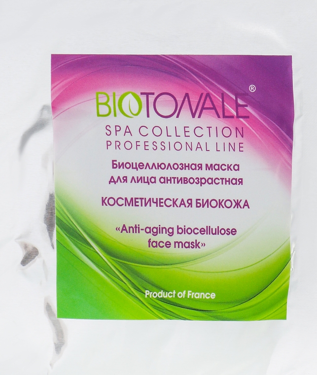 Биоцеллюлозная нано-файбер маска для лица антивозрастная "Косметическая биокожа" - Biotonale Biocellulose Anti Ageing Face Mask — фото N1