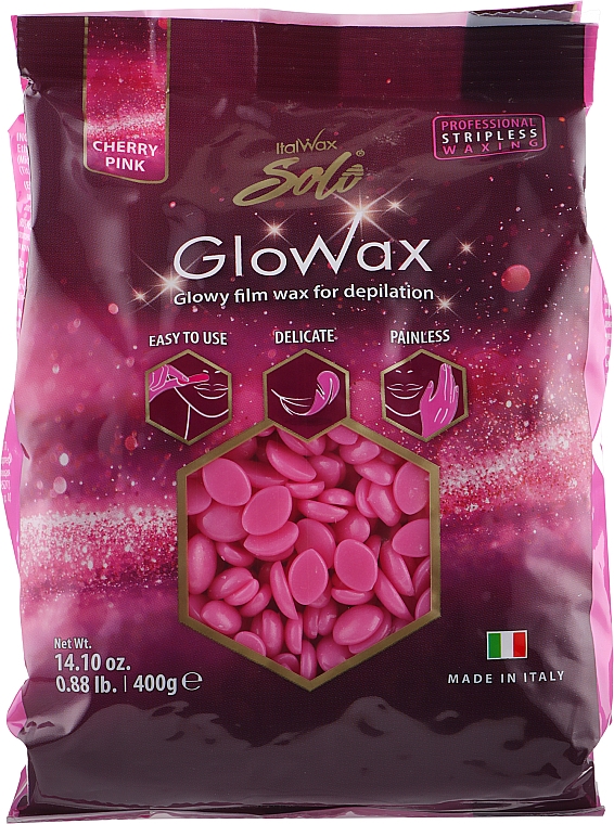 Пленочный воск для депиляции "Розовая вишня" - ItalWax Solo GloWax Cherry Pink