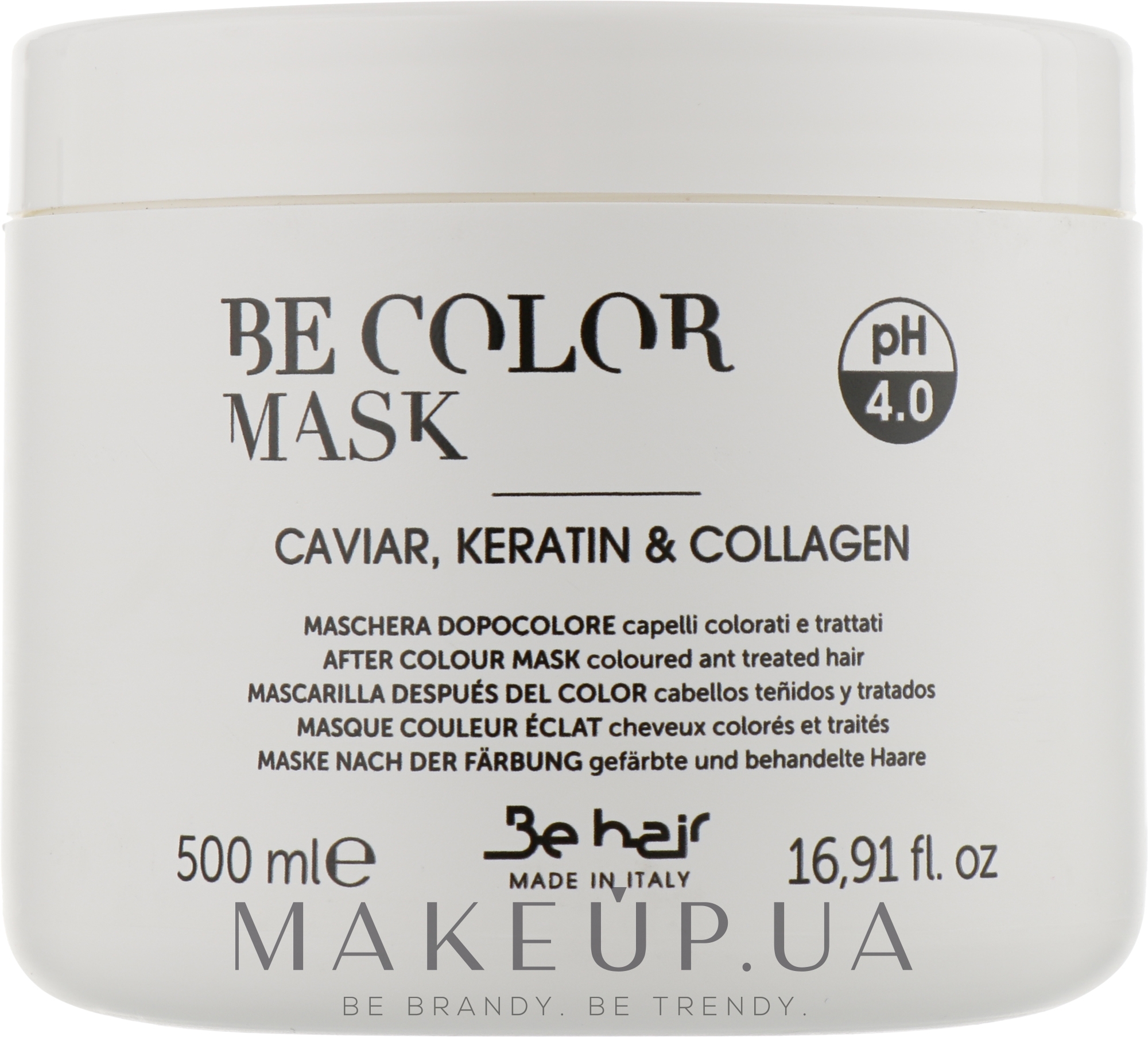 Маска для окрашенных волос с икрой и кератином - Be Hair Be Color Caviar, Keratin And Collagen Mask — фото 500ml