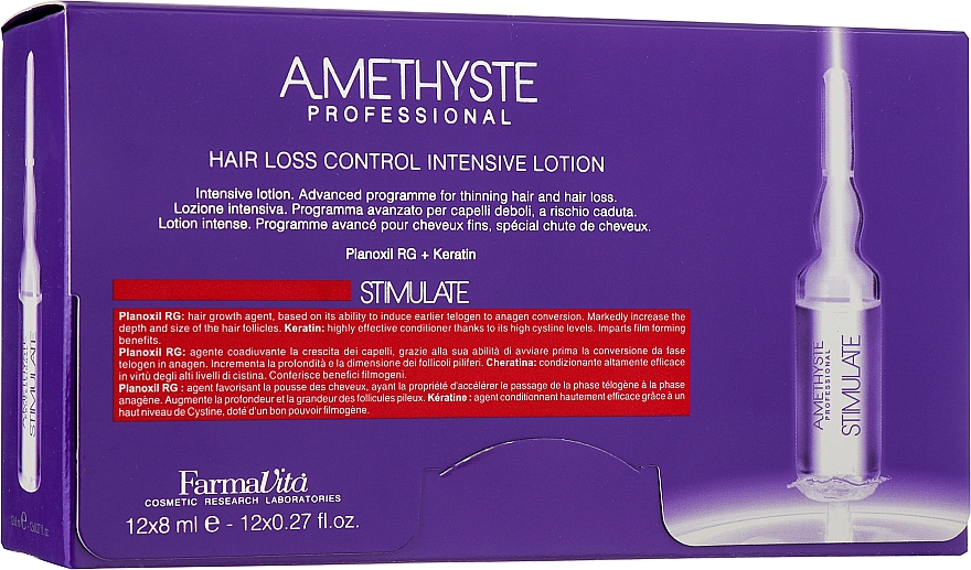 Лосьон для ухода за ослабленными волосами - Farmavita Amethyste Stimulate Hair Loss Control Intensive Lotion — фото N1