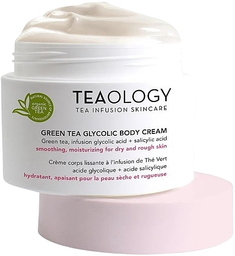 Розгладжувальний крем для тіла - Teaology Green Tea Glycolic Body Cream — фото N2