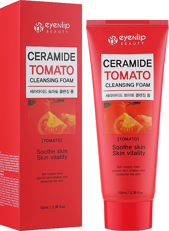 Пенка для умывания с томатом - Eyenlip Ceramide Tomato Cleansing Foam — фото N2
