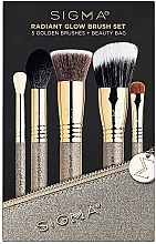 Набір пензлів для макіяжу в косметичці, 5 шт. - Sigma Beauty Radiant Glow Brush Set — фото N1