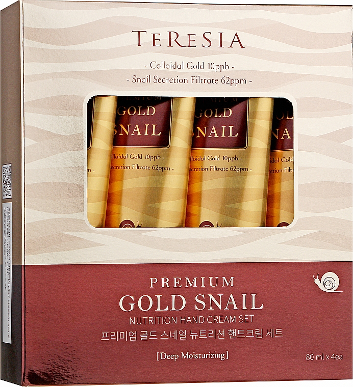 Набір кремів для рук - Teresia Premium Gold Snail Nutrition Hand Cream Set (4 x h/cr/80ml) — фото N1