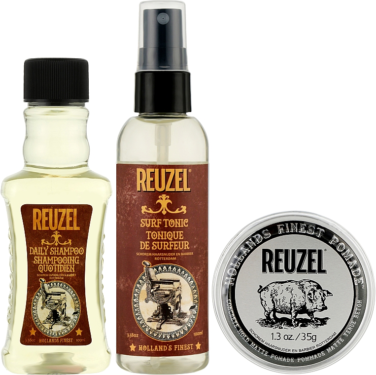 Набор - Reuzel Concrete Try Me Kit (h/pomade/35g + h/tonic/100ml + shm/100ml) — фото N2