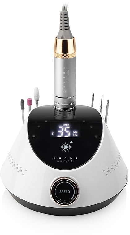 Фрезер для маникюра и педикюра, белый - Bucos Nail Drill X2 Pro White Pearl — фото N1