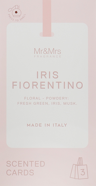 Набор - Mr&Mrs Fragrance Tags Mr. Drawers Set № 80 Iris Fiorentino (3 x tags)