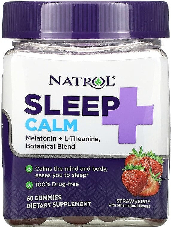 Пищевая добавка для улучшения сна - Natrol Sleep + Calm Strawberry — фото N1