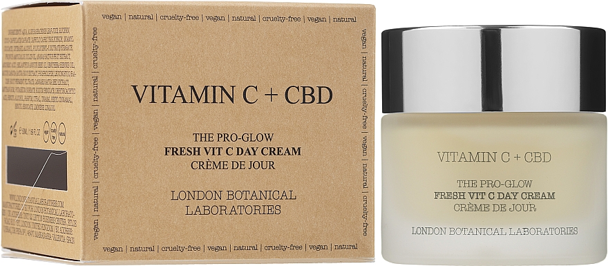 Крем для лица дневной - London Botanical Laboratories Vitamin c + CBD The Pro-Glow Fresh Vit C Day Cream — фото N2