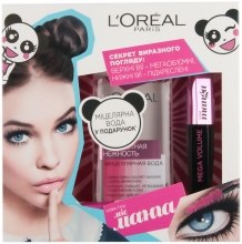 Духи, Парфюмерия, косметика Набор - L'Oreal Paris Mega Volume Miss Manga Mega Volume (mascara/8.5ml + demaq/200ml)