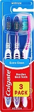 Парфумерія, косметика Зубна щітка, середня, синя + фіолетова + рожева - Colgate Extra Clean Medium