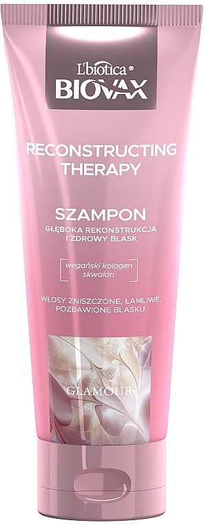Шампунь для волосся - L'biotica Biovax Glamour Recontructing Therapy — фото N1