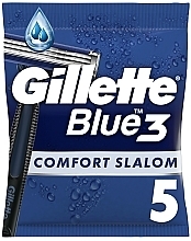 Парфумерія, косметика Набір одноразових станків для гоління, 5 шт. - Gillette Blue 3 Comfort Slalom