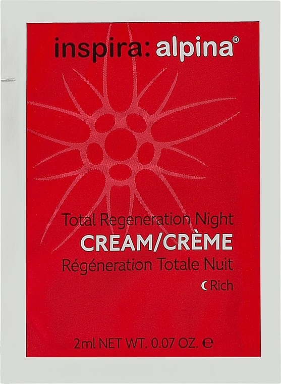 Восстанавливающий ночной крем для сухой кожи лица - Inspira:cosmetics Inspira:Alpina Total Regeneration Night Cream Rich (пробник) — фото N1