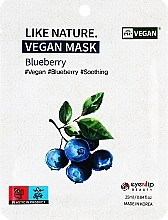Духи, Парфюмерия, косметика Тканевая маска для лица с экстрактом черники - Eyenlip Like Nature Vegan Mask Blueberry