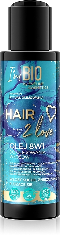 Масло 8 в 1 для волос - Eveline Cosmetics Hair 2 Love — фото N1