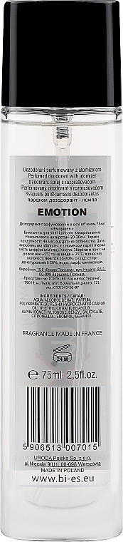 Bi-Es Emotion - Парфюмированный дезодорант-спрей — фото N2