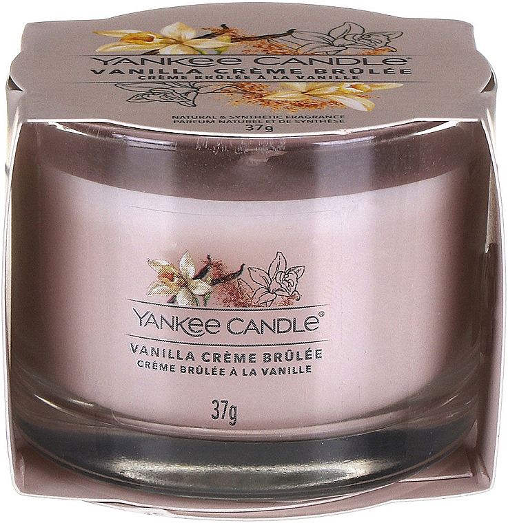 Ароматическая свеча в стакане "Ванильное крем-брюле" - Yankee Candle Vanilla Creme Brulee (мини) — фото N1