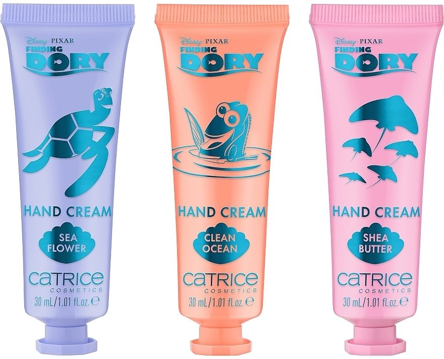 Набір зволожувальних кремів для рук - Catrice Disney Pixar Finding Dory Hand Cream Set (3xh/cr/30ml) — фото N2