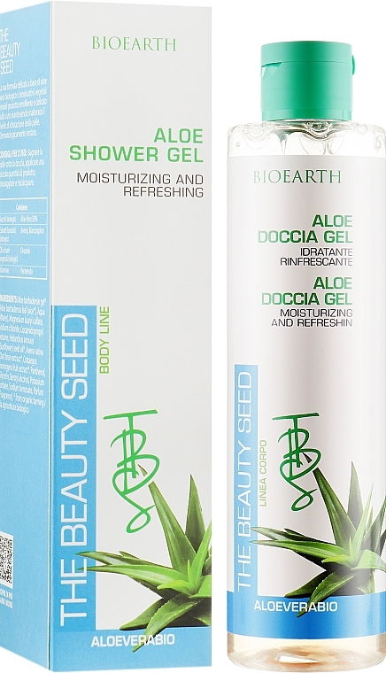 УЦЕНКА Увлажняющий и освежающий гель для душа на основе алоэ - Bioearth The Beauty Seed Aloe Shower Gel Moisturizing And Refreshing * — фото N2