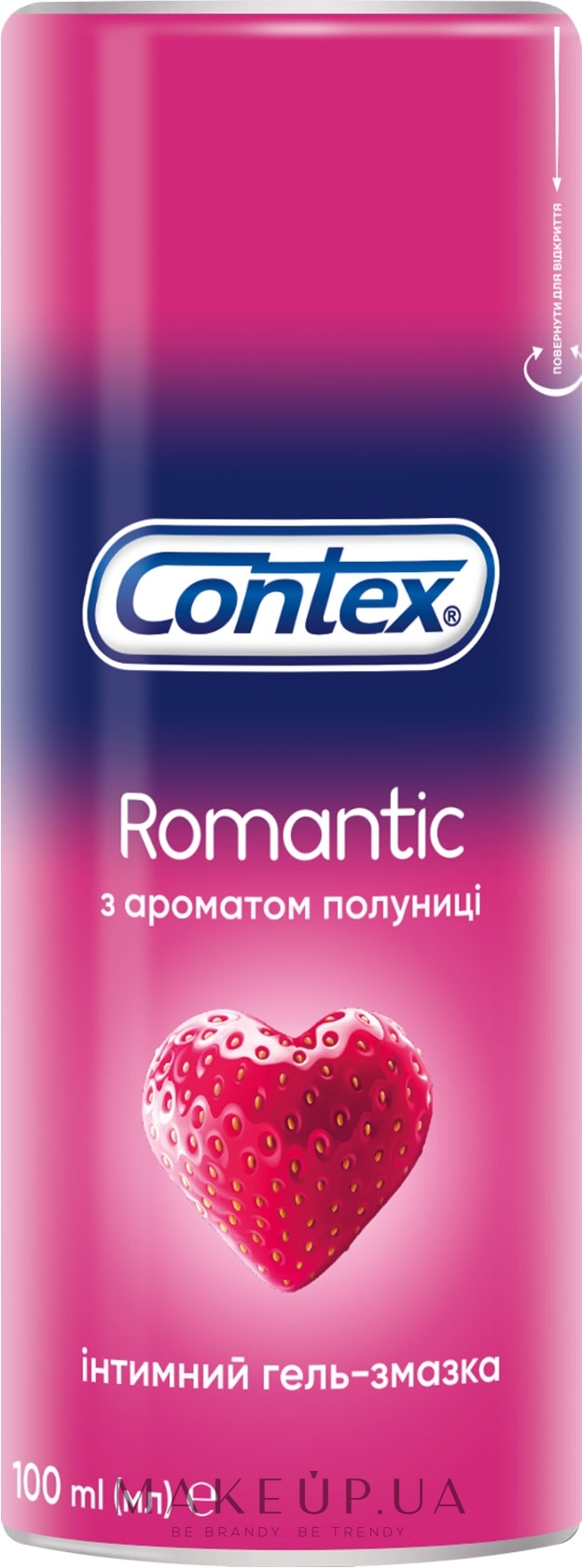 Інтимний гель-змазка з ароматом полуниці (лубрикант)  - Contex Romantic — фото 100ml