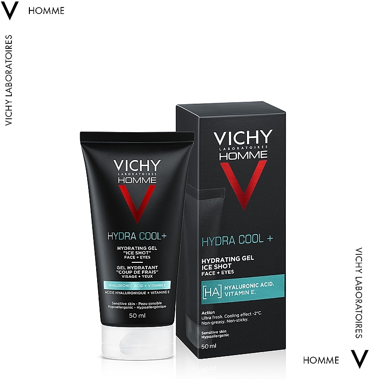 УЦІНКА Зволожувальний гель з охолоджувальним ефектом - Vichy Homme Hydra Cool+ * — фото N2