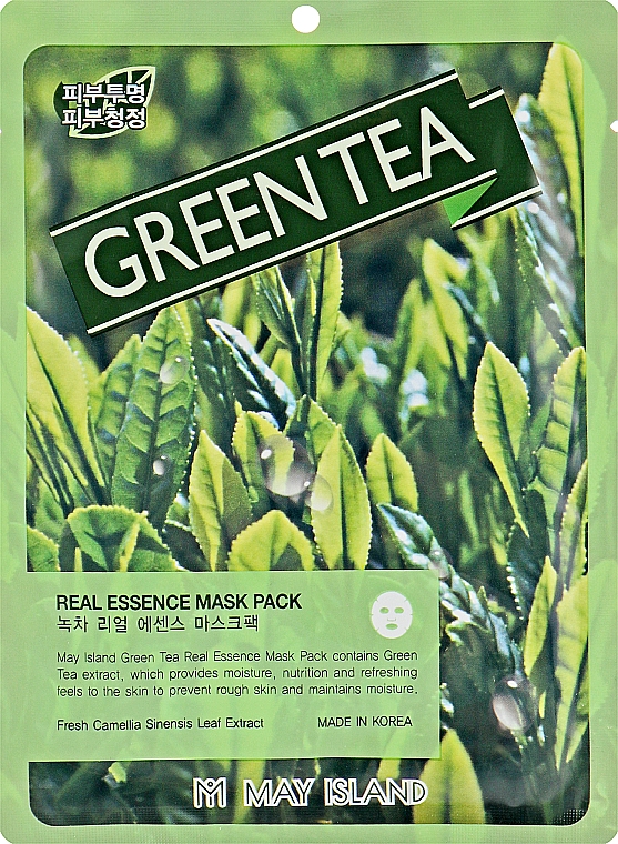 Маска для проблемної шкіри із зеленим чаєм - May Island Real Essence Green Tea Mask Pack — фото N1