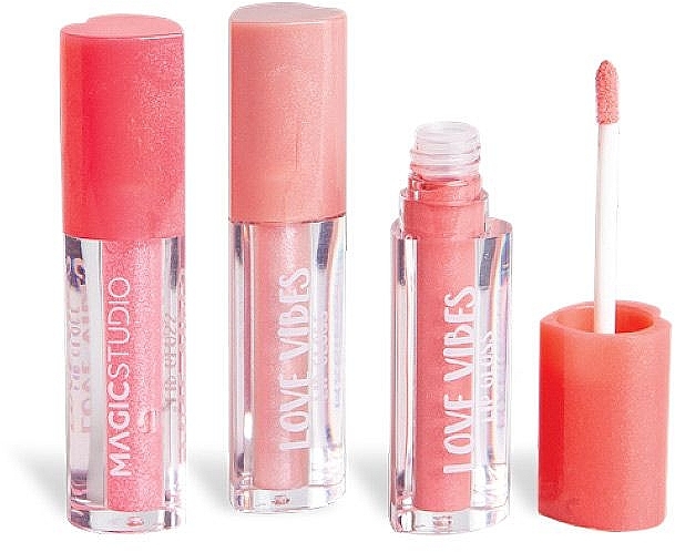 Набор блесков для губ - Magic Studio Love Vibes Lip Gloss Assorted (lip/gloss/3x3ml) — фото N1