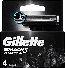 Сменные кассеты для бритья, 4 шт. - Gillette Mach3 Charcoal — фото N10