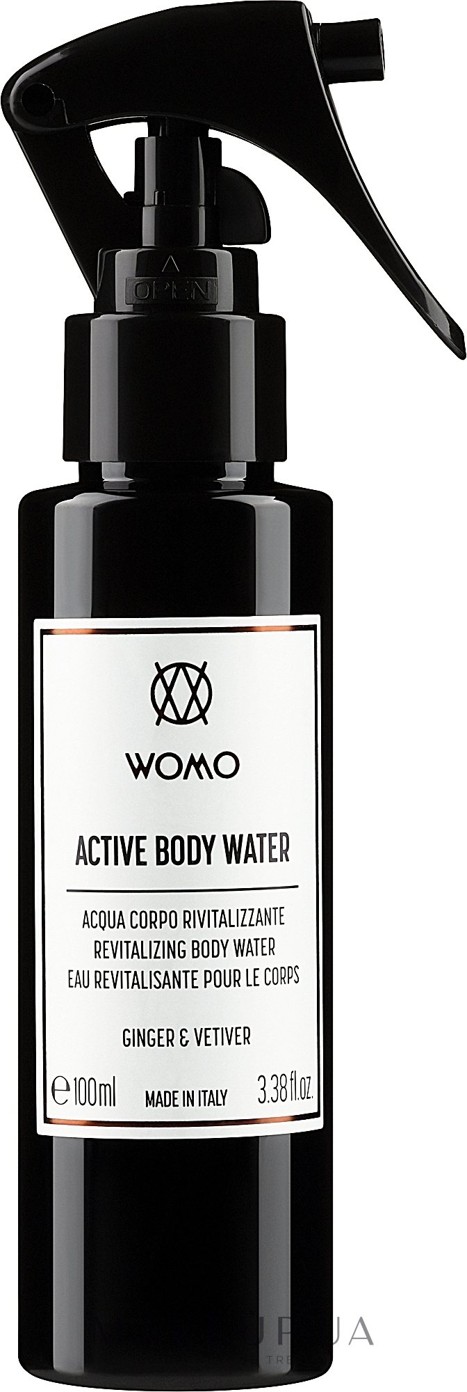 Активная вода для тела "Имбирь и ветивер" - Womo Active Body Water Ginger & Vetiver — фото 100ml