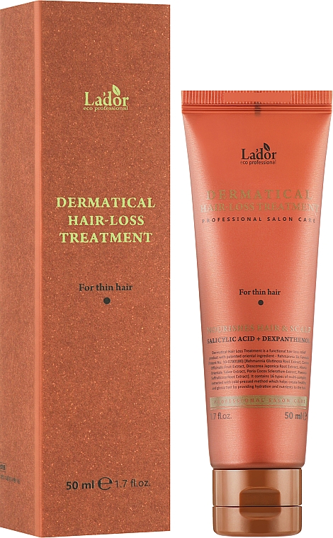Зміцнювальна маска для тонкого волосся  - Lador Dermatical Hair-Loss Treatment For Thin Hair — фото N2