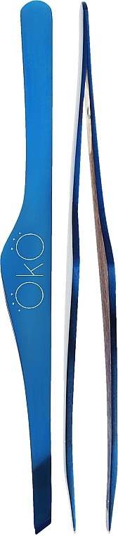 Пінцет скошений - OkO Lash & Brow Blue Magic Premium — фото N1