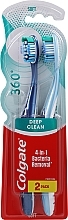 Зубні щітки "Суперчистота", м'які, темно-синя і блакитна - Colgate 360 Whole Mouth Clean Soft — фото N1