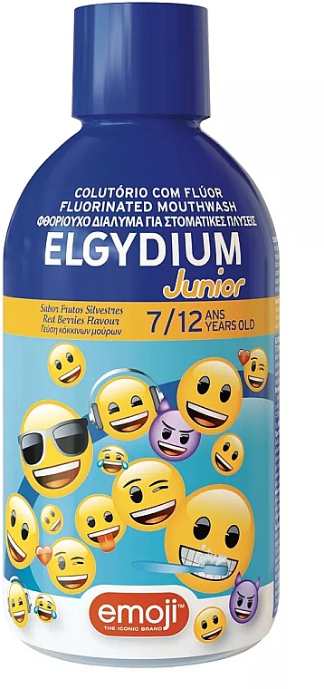 Ополіскувач порожнини рота "Полуниця-малина" - Elgydium Emoji Junior — фото N1