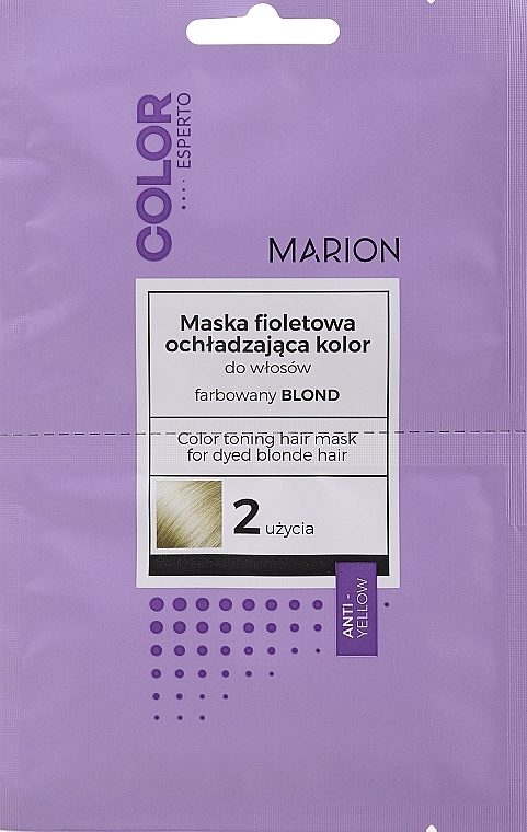 Тонирующая маска для окрашенных светлых волос - Marion Color Esperto Color Toning Hair Mask For Dyed Blonde Hair (пробник) — фото N1