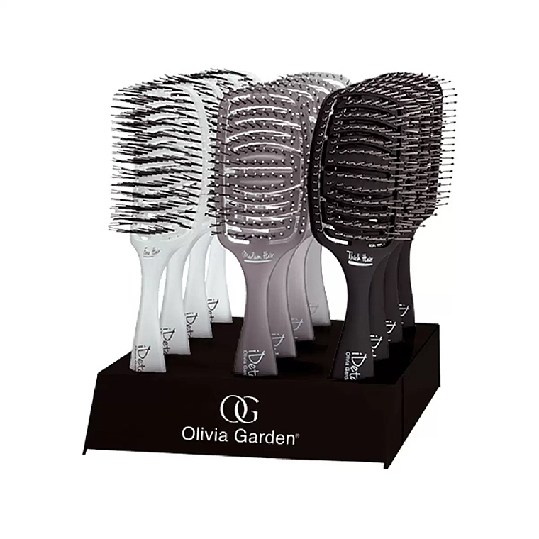 Дисплей з 12 брашингів - Olivia Garden Detangle Brush Fine Hair — фото N1