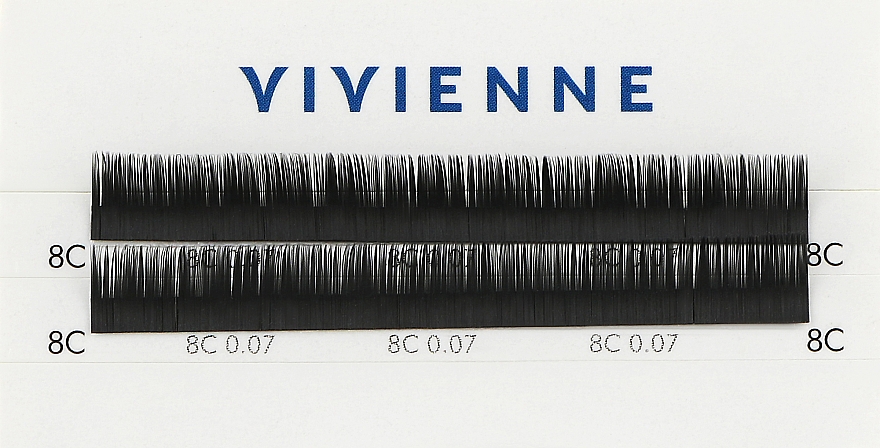 Накладные ресницы "Elite", черные, 2 линии (0,07, C, (8)) - Vivienne — фото N1