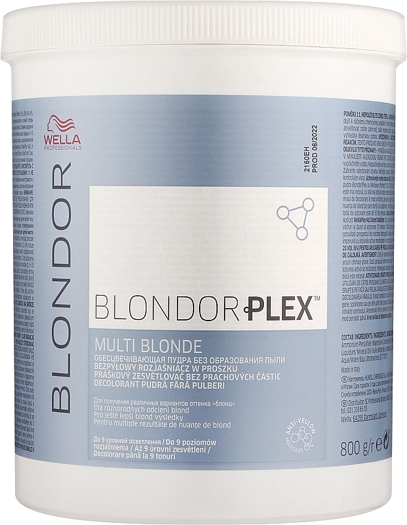 Обесцвечивающая пудра - Wella Professionals BlondorPlex Multi Blonde Dust-Free Powder Lightener — фото N1