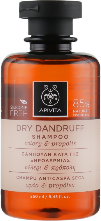 Шампунь от перхоти для сухих волос с сельдереем и прополисом - Apivita Shampoo For Dry Dandruff With Celery Propolis — фото N2