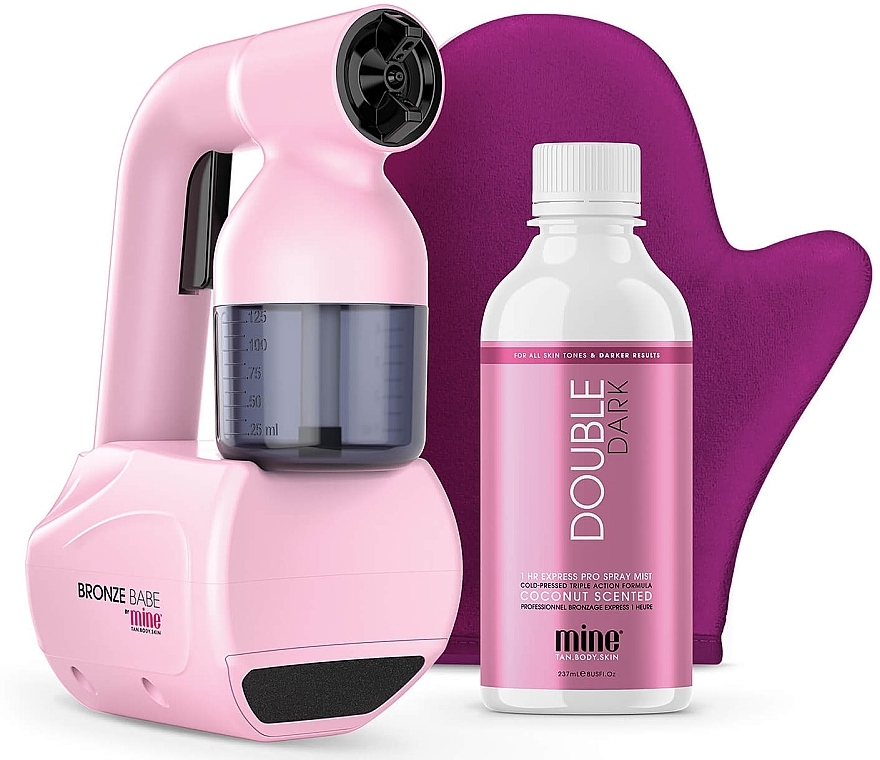 Набір для нанесення автозасмаги - MineTan Bronze Babe Personal Spray Tan Pink Kit (t/gun/1psc + glove/1psc + b/mist/237ml) — фото N1