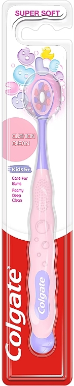 Детская зубная щетка от 5 лет, розовая - Colgate Cushion Clean Kids 5+ Super Soft — фото N1
