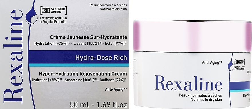 Суперувлажняющий обогащенный крем для лица - Rexaline Hydra 3D Hydra-Dose Rich Cream — фото N2