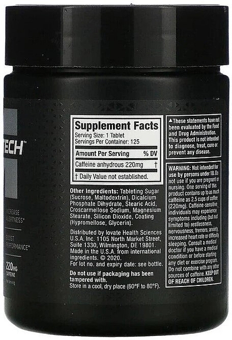 Пищевая добавка "Кофеин" - Muscletech Platinum 100% Caffeine, 220 mg — фото N2